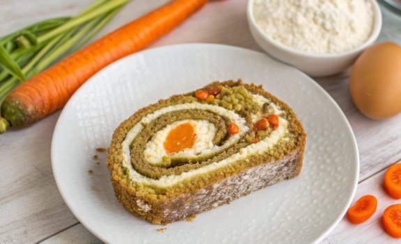 carrot cake roll with cream cheese frosting