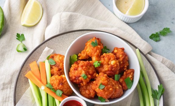 crispy buffalo cauliflower wings